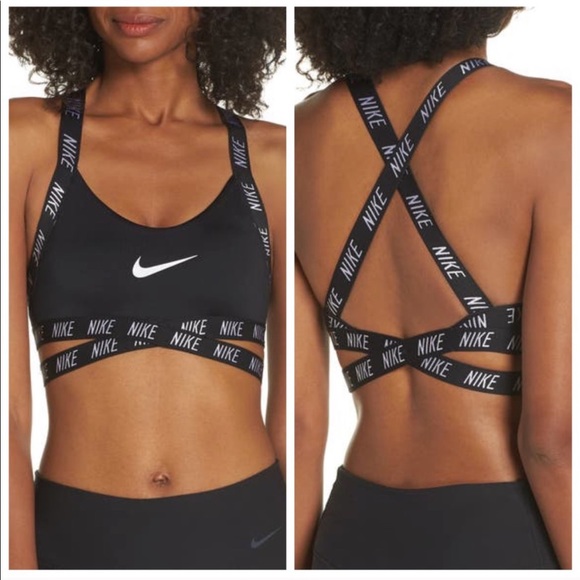 Nike Other - NWOT Rare Black and White Nike Indy Strappy Logo Bra Size Small